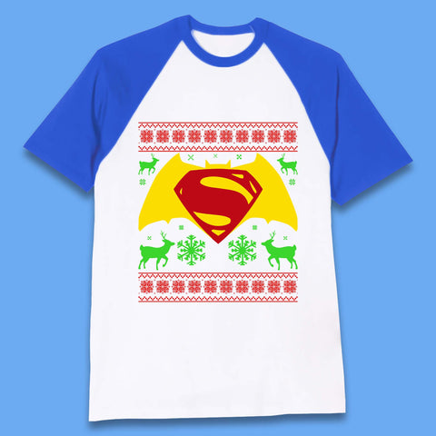 Batman V Superman Christmas Baseball T-Shirt