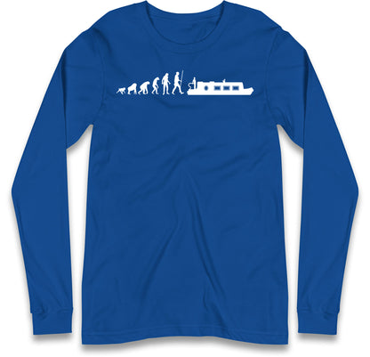 Human Evolution Canal boat Long Sleeve T Shirt