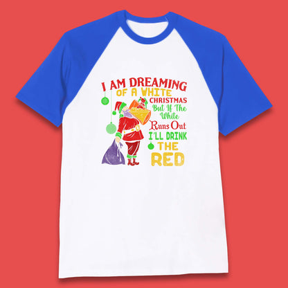 santa claus drinking baseball t shirt