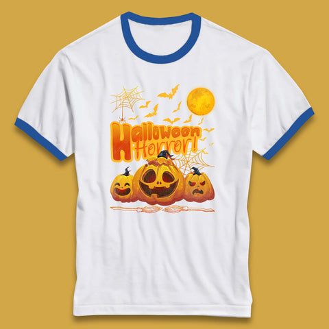 Happy Halloween Jack-o-lantern Horror Scary Monster Pumpkins Ringer T Shirt