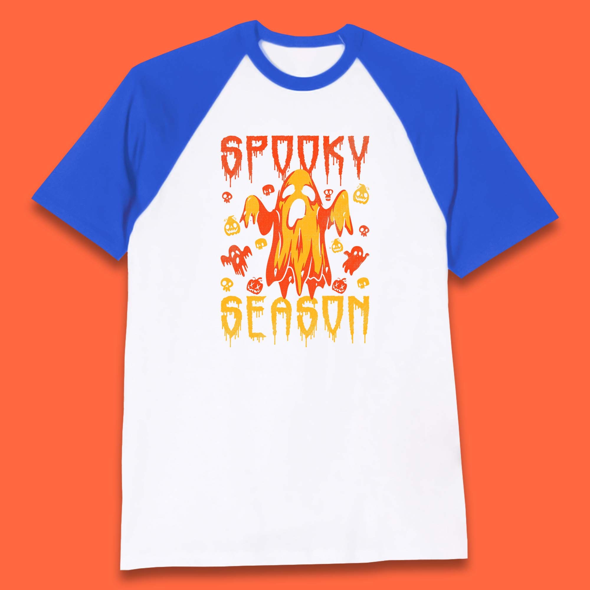 Spooky Season Halloween Ugly Scary Boo Ghost Halloween Vibes Baseball T Shirt