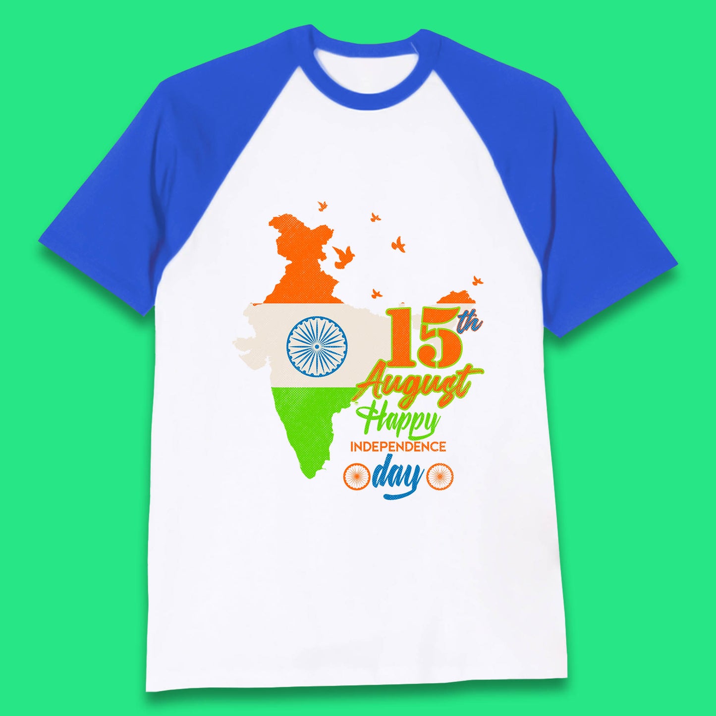 Indian Map Flag Baseball T Shirt