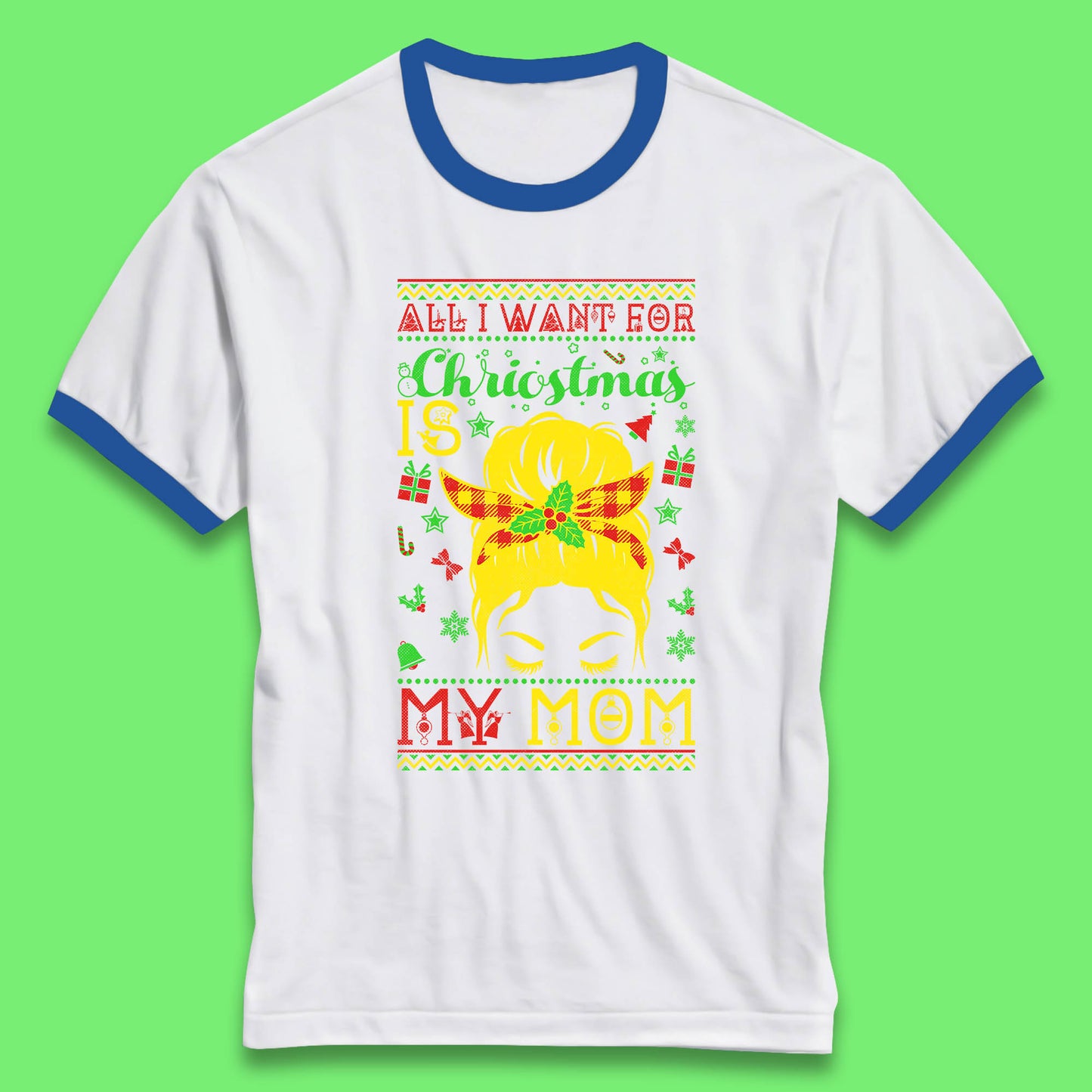 mom christmas ringer t shirt