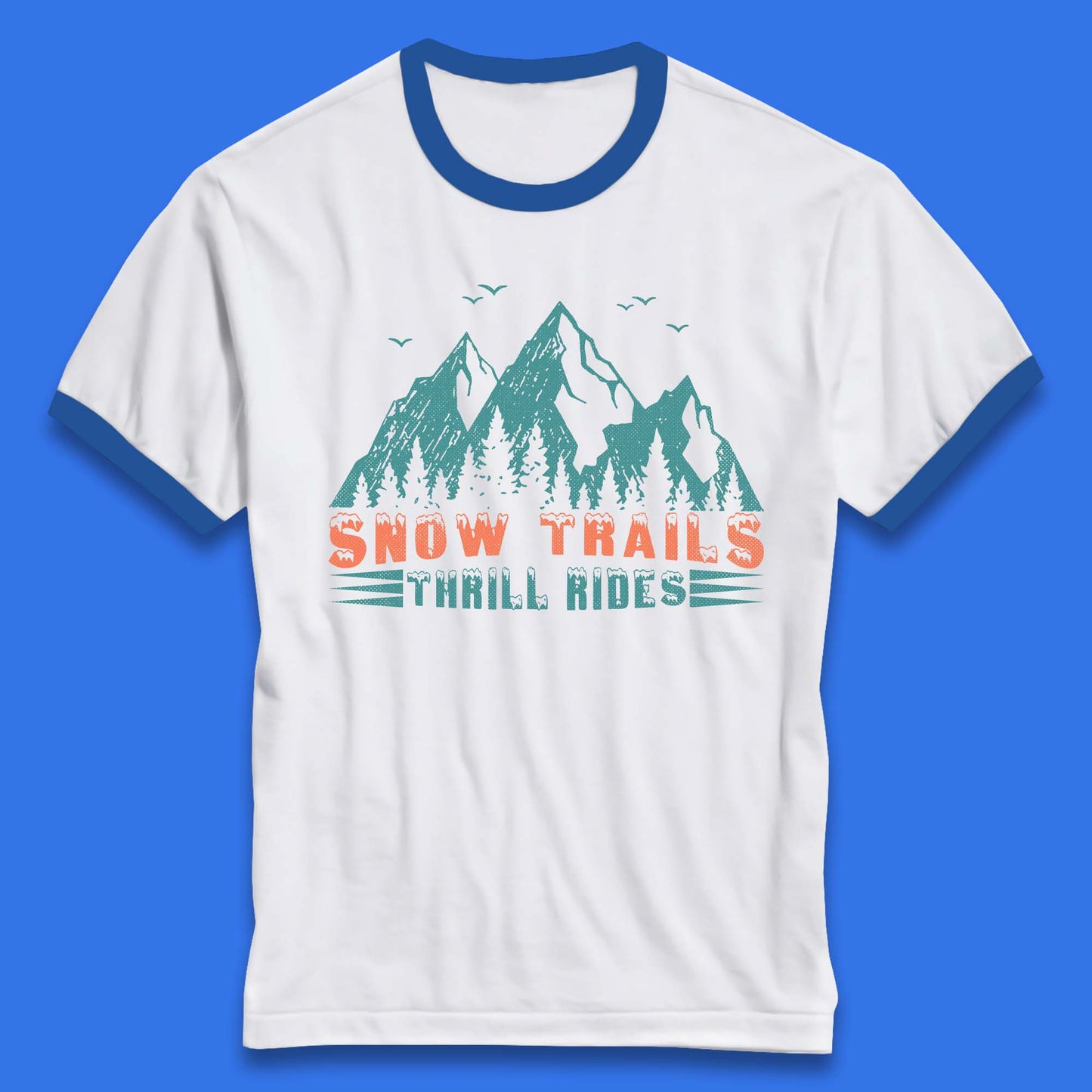 Snow Trail Thrill Rides Ringer T-Shirt