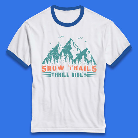 Snow Trail Thrill Rides Ringer T-Shirt