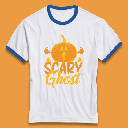 Scary Ghost Halloween Scream Ghost Face Horror Scary Pumpkin Ghostface Ringer T Shirt
