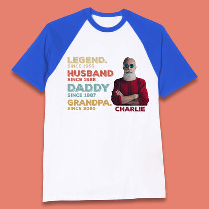 Personalised Legend Husband Daddy Grandpa Baseball T-Shirt