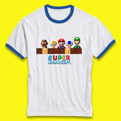 Personalised Super Mario Game Series Your Name Mario Bros Luigi Toad Mega Goomba Mario Ringer T Shirt