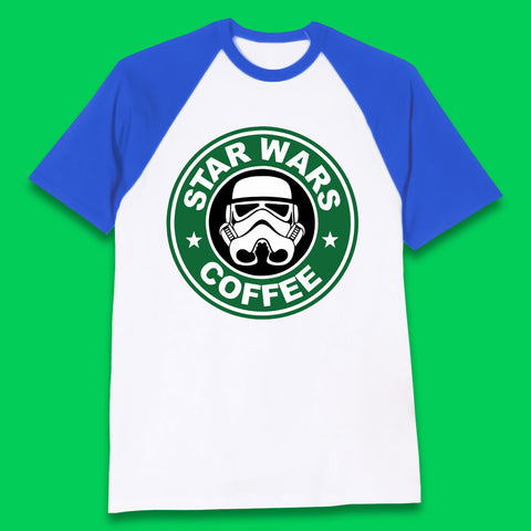 Star Wars Coffee Stormtrooper Sci-fi Action Adventure Movie Character Starbucks Coffee Spoof Star Wars 46th Anniversary Baseball T Shirt