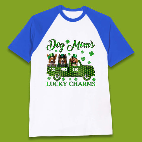 Personalised Dog Mom's Lucky Charms Baseball T-Shirt