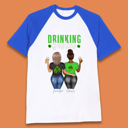Personalised Drinking Besties Baseball T-Shirt