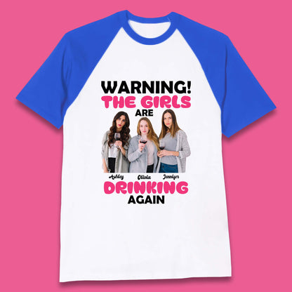 Personalised Girls Drinking Again Baseball T-Shirt