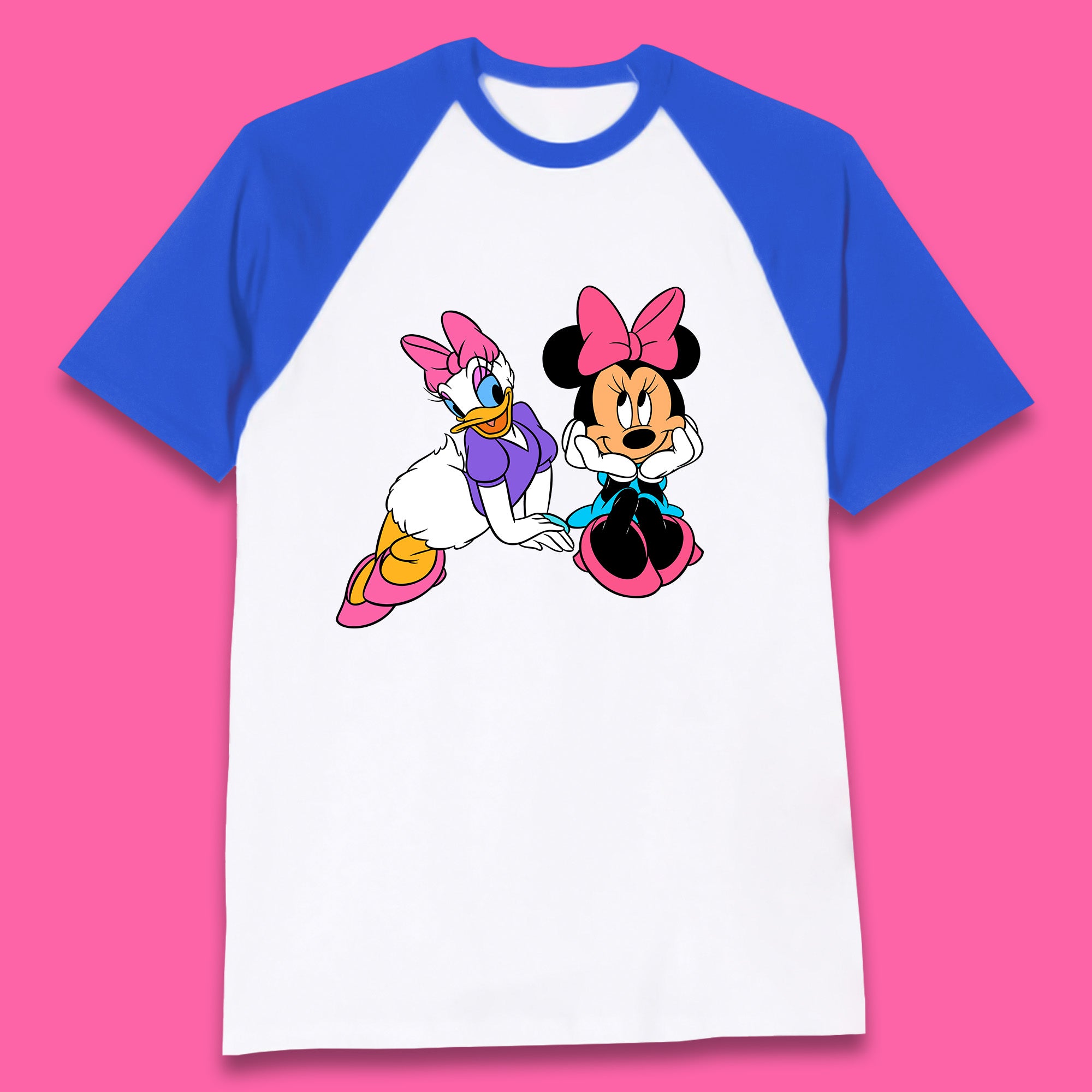 Cute Disney Minnie Mouse and Daffy Duck Best Friends Magic Kingdom Holiday Disney Best Friends Cartoon Character Disneyland Vacation Trip Baseball T Shirt