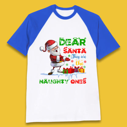 dear santa baseball t shirt
