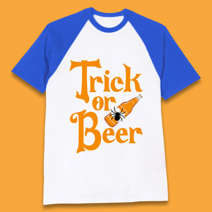 Trick Or Beer Halloween Drinking Beer Lover Drinker Halloween Party Baseball T Shirt