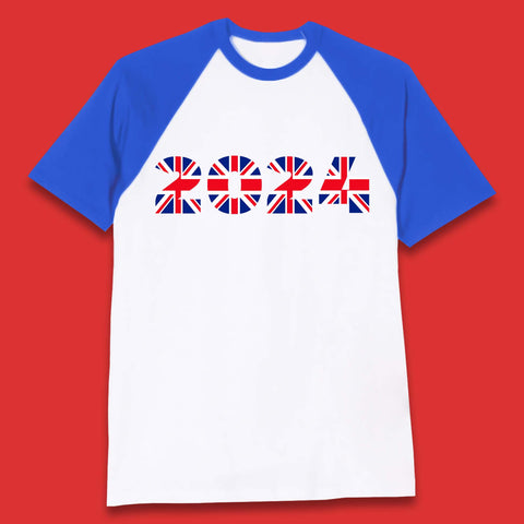 New Year 2024 UK Flag Baseball T-Shirt