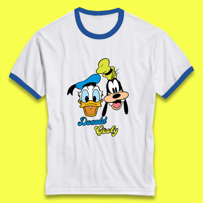 Disney Cartoon Characters Donald Duck And Pluto Goofy Face Disney World Trip Disney Vacation Ringer T Shirt