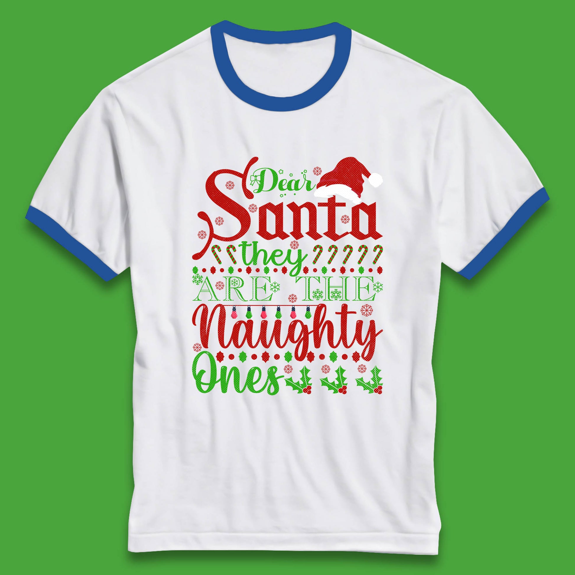 dear santa christmas ringer t shirt