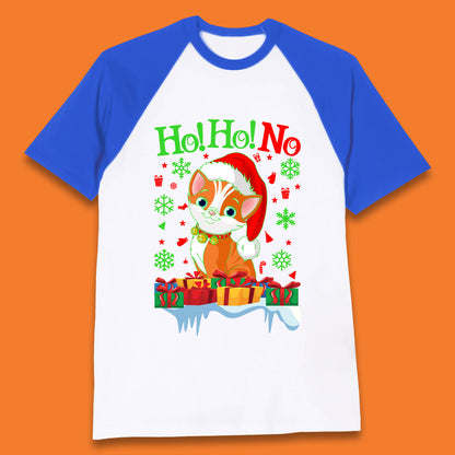 ho ho no christmas cat baseball t shirt