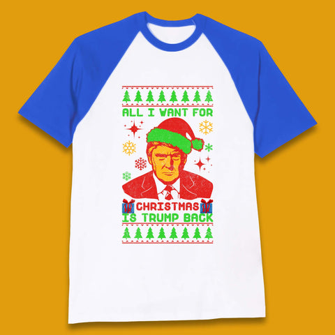 Trump Back Christmas Baseball T-Shirt