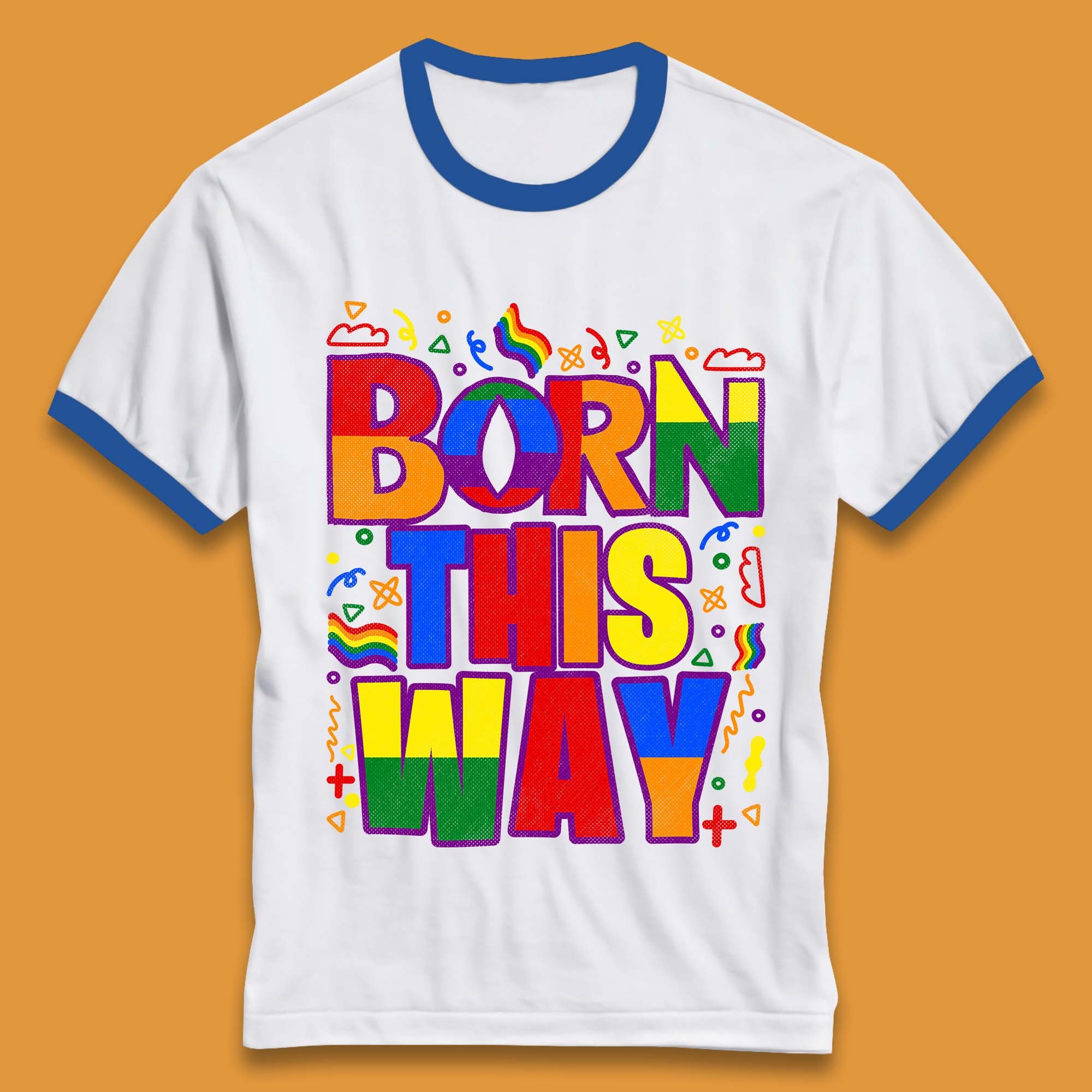 Lgbt Born This Way Ringer T-Shirt