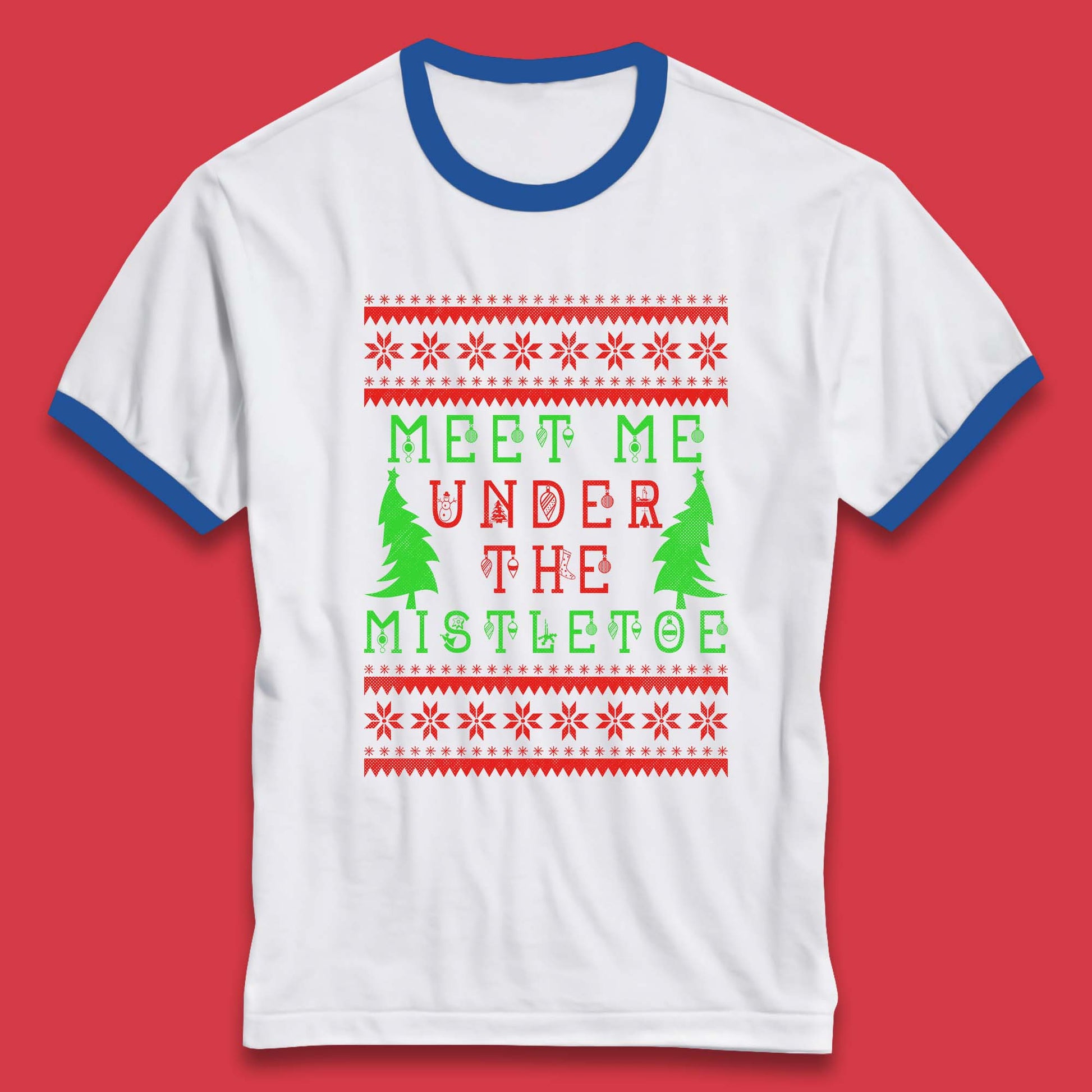 mistletoe christmas ringer t shirt