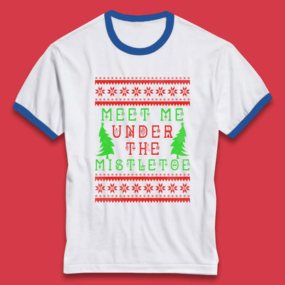 mistletoe christmas ringer t shirt