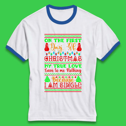 christmas single quote ringer t shirt