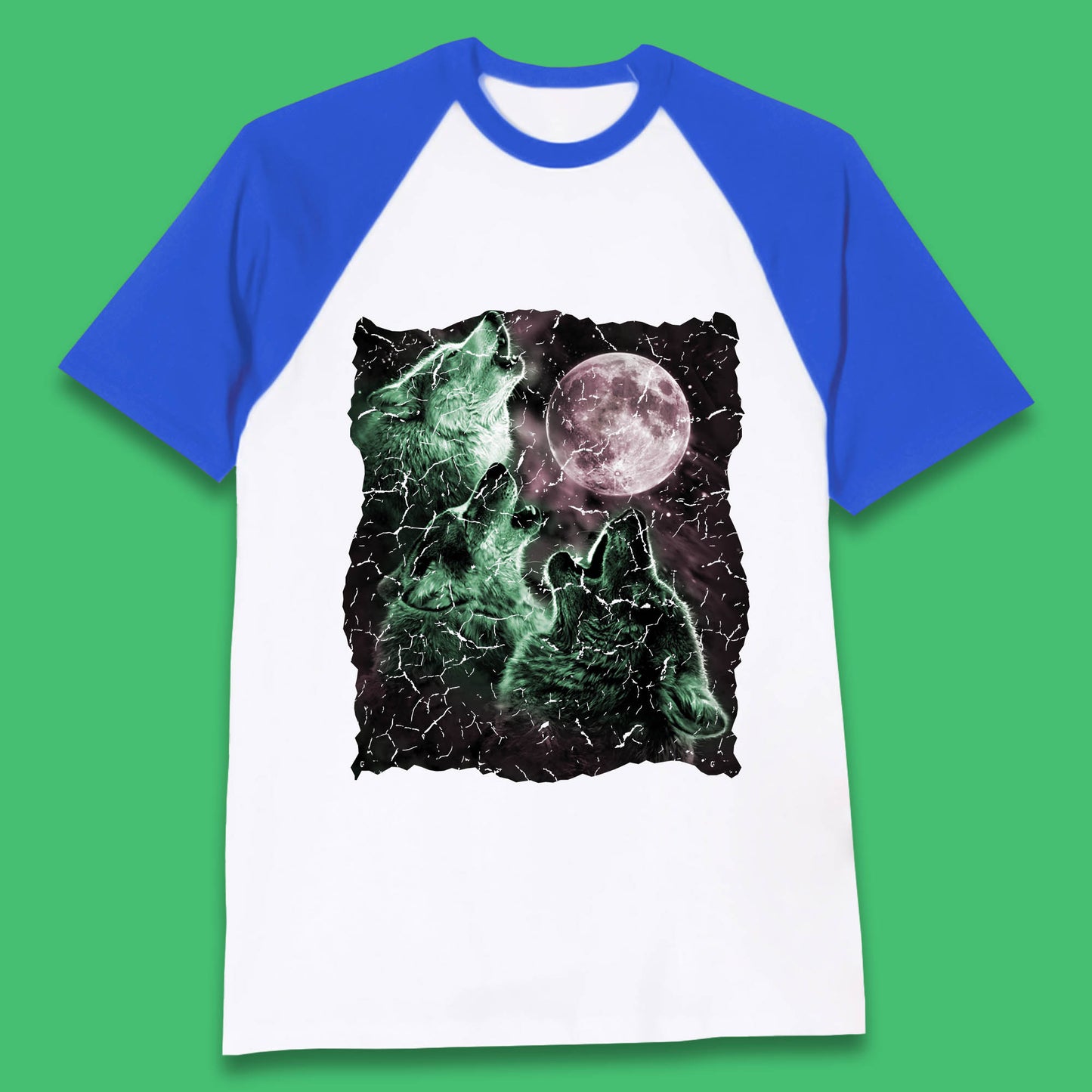 Three Wolf Howling At Moon Wild Free Wolves Three Wolf Dog Animal The Mountain Baseball T Shirt