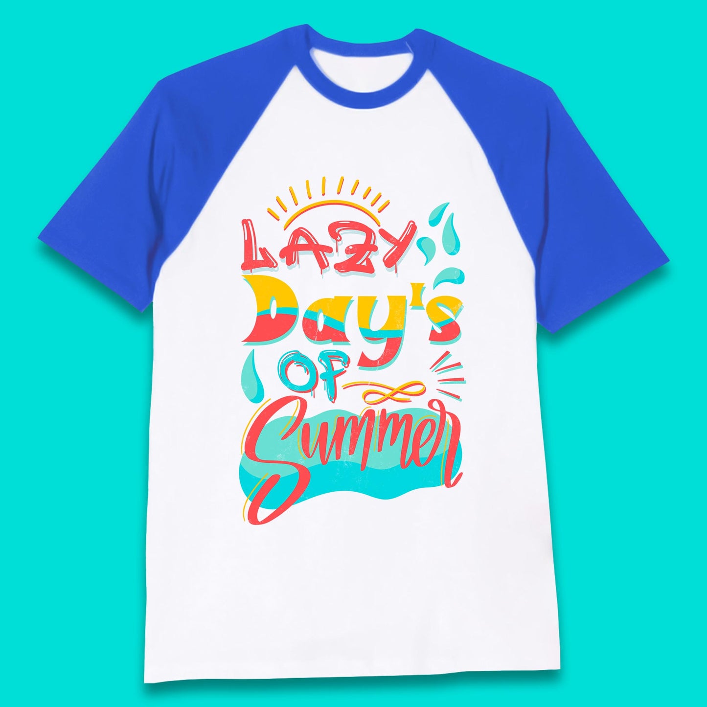 Lazy Days Of Summer Vintage Retro Sunset Surfer Beach Holiday Trip Baseball T Shirt