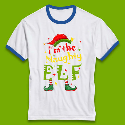 naughty elf ringer t shirt