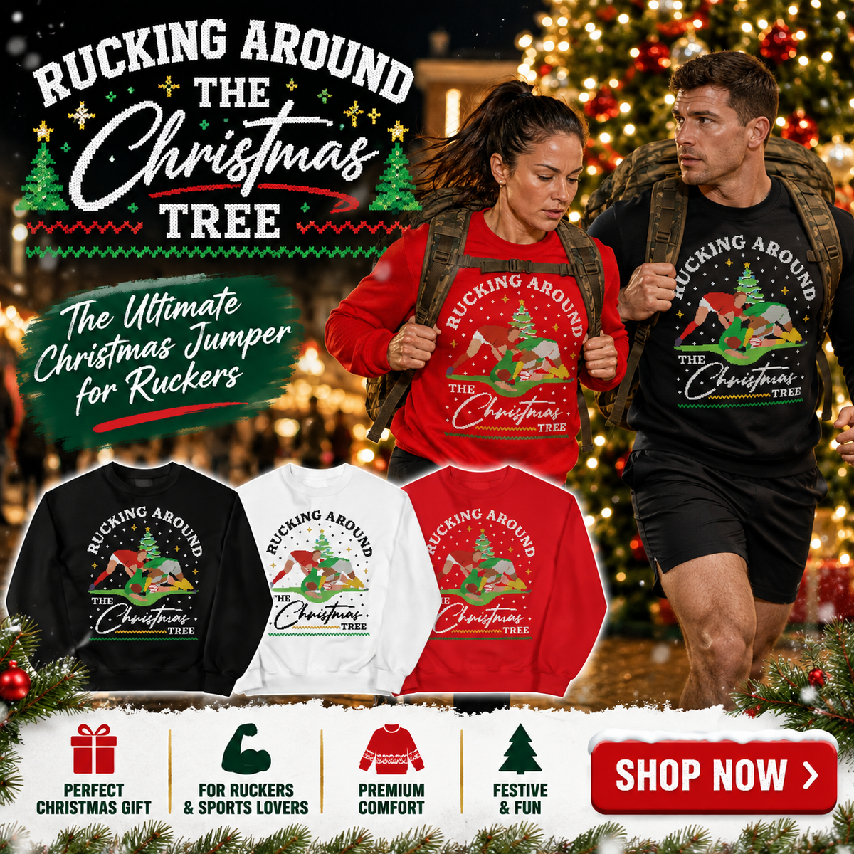 Rucking Around The Christmas Tree Jumper