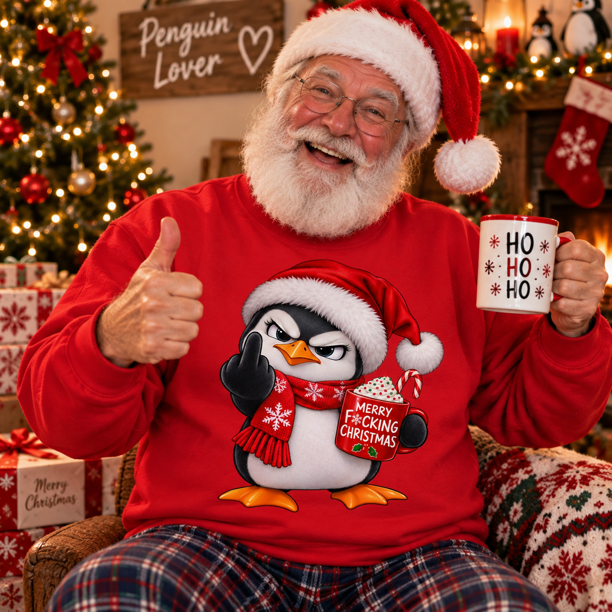 Penguin Christmas Sweater Mens