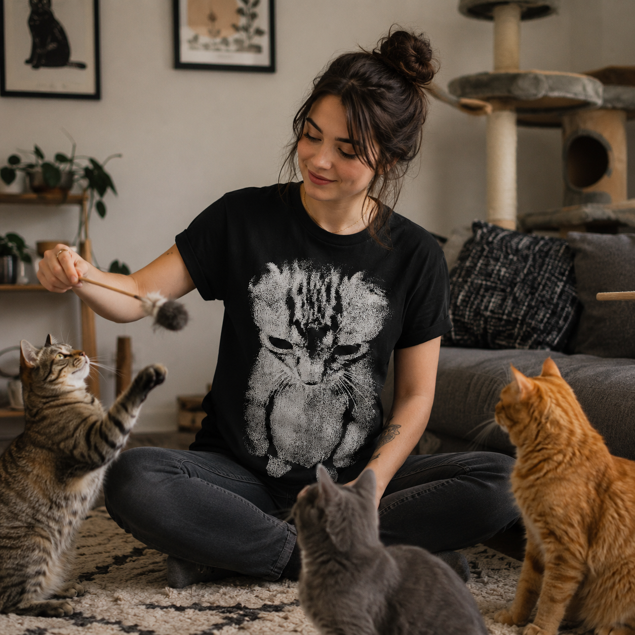 Sad Kitten Meme Standing Cat T Shirt