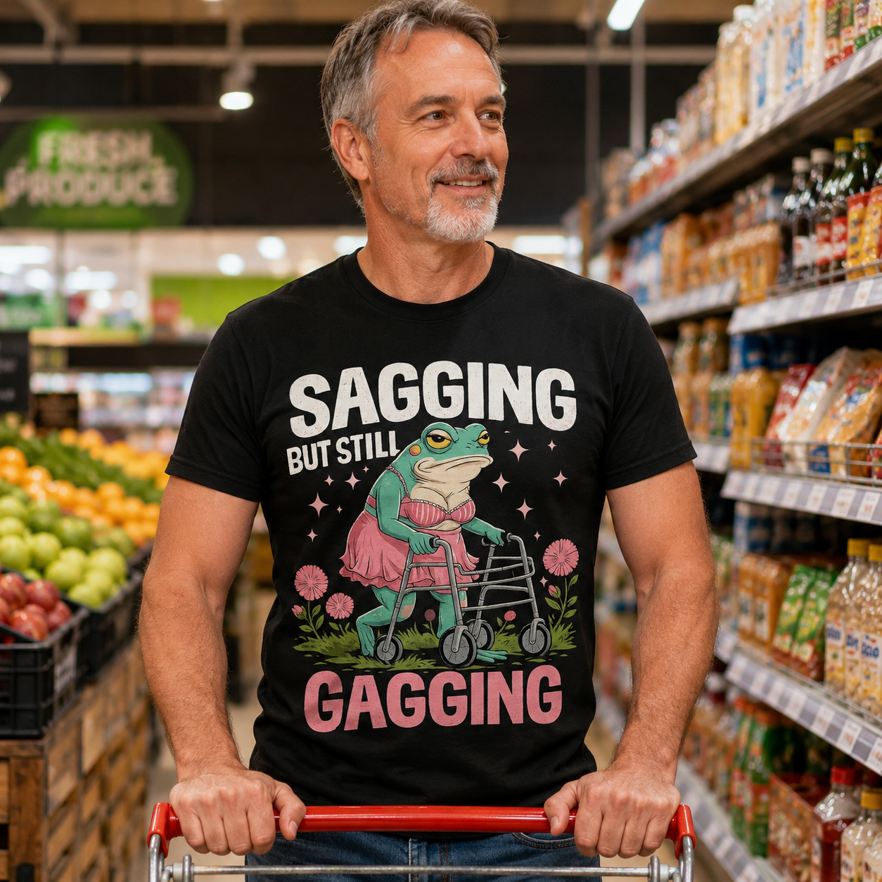 Sagging But Still Gagging Funny Joke Humour Rude Gift T-Shirt