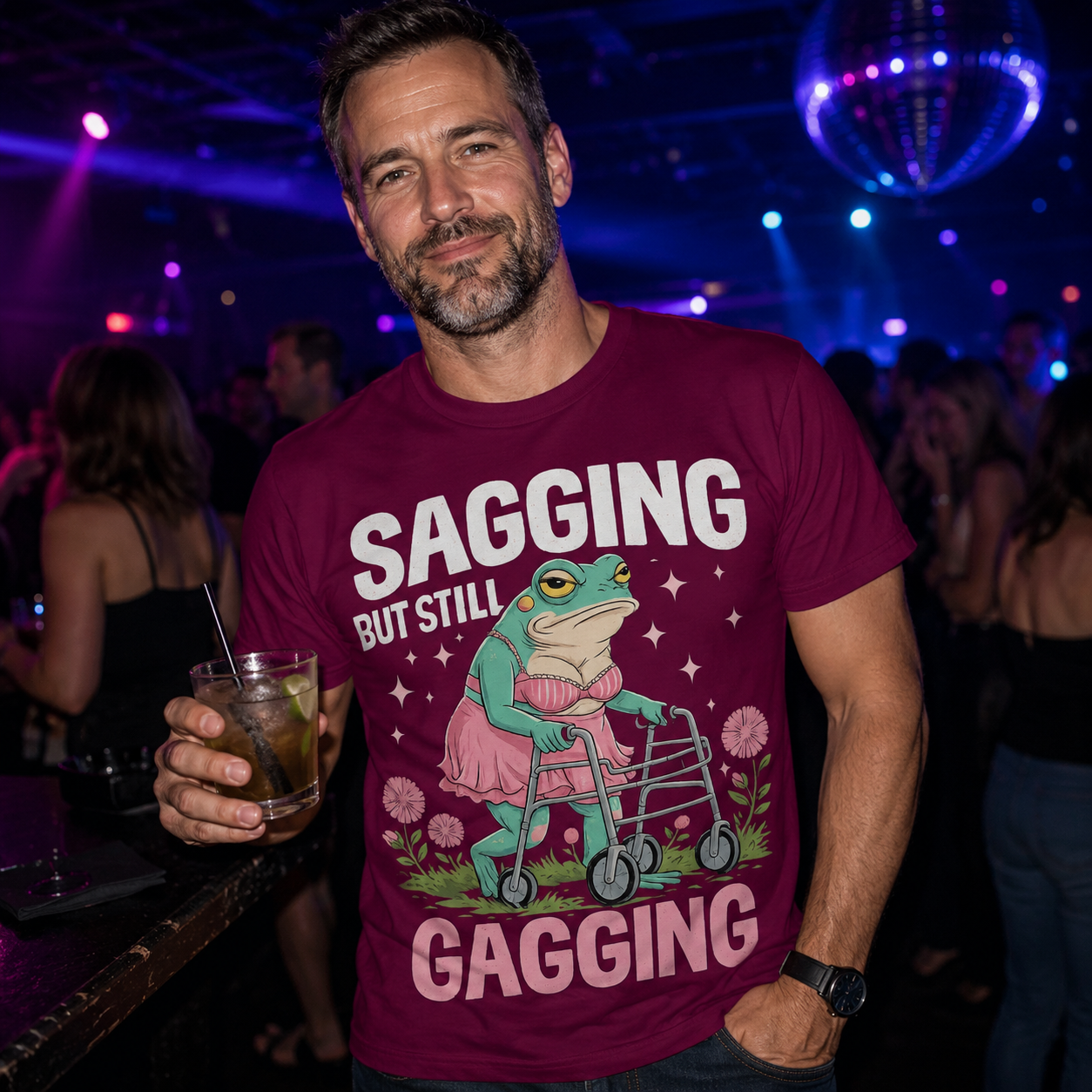 Sagging But Still Gagging Funny Joke Humour Rude Gift T-Shirt