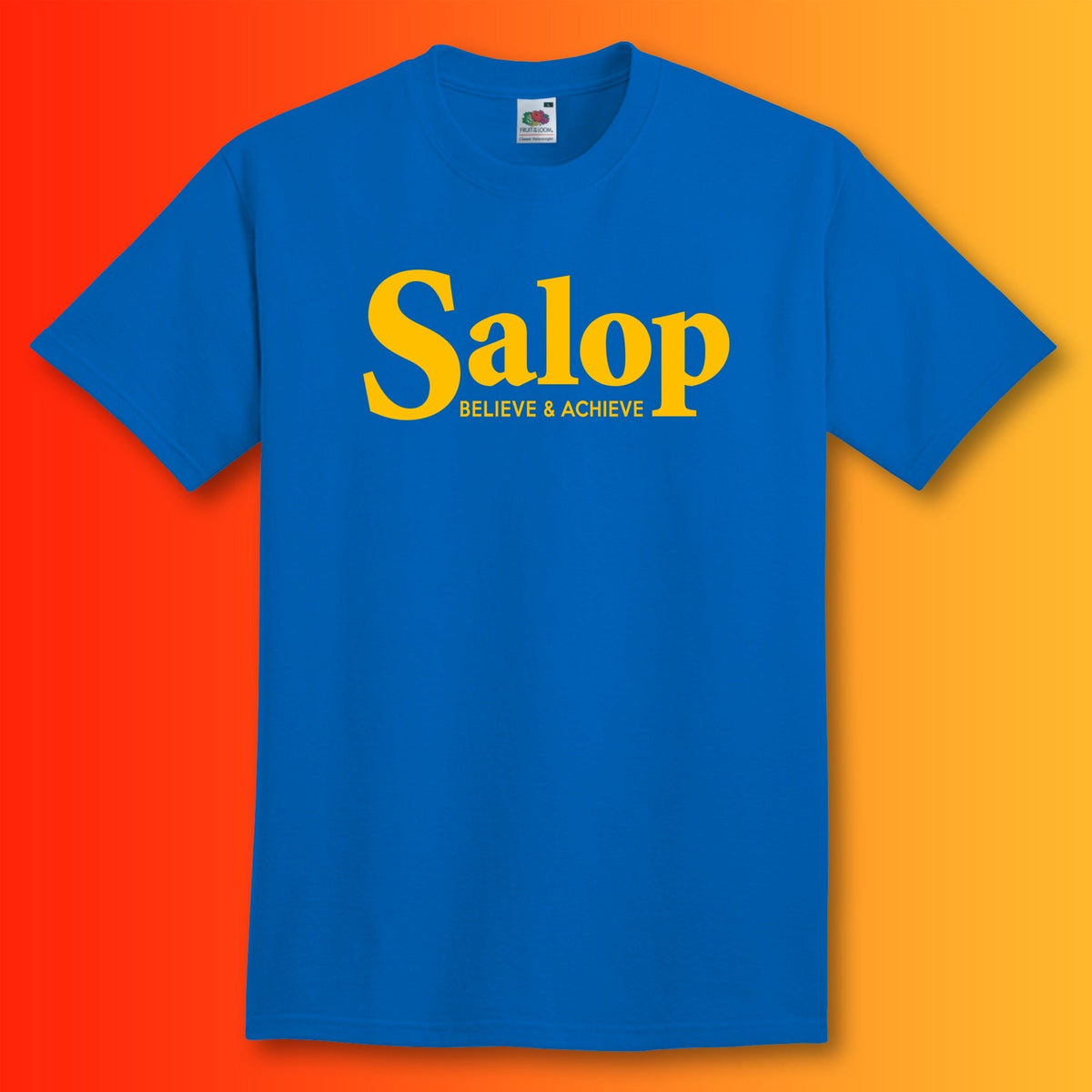 Salop Shirt with Believe & Achieve Design Royal Blue