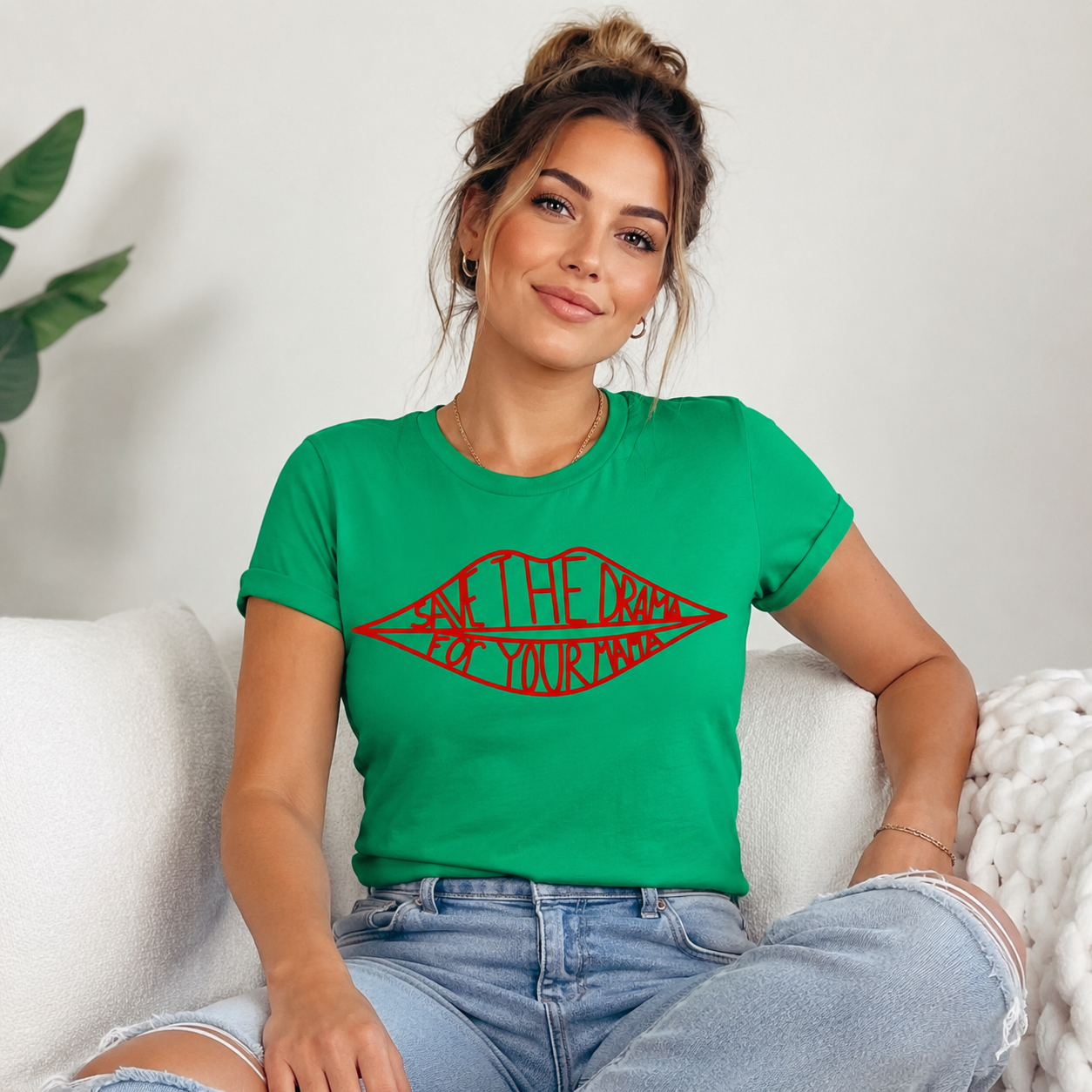 Save the Drama for Your Mama Baby Tee, Rachel Green Women's T-Shirts, Trendy Graphic Tee