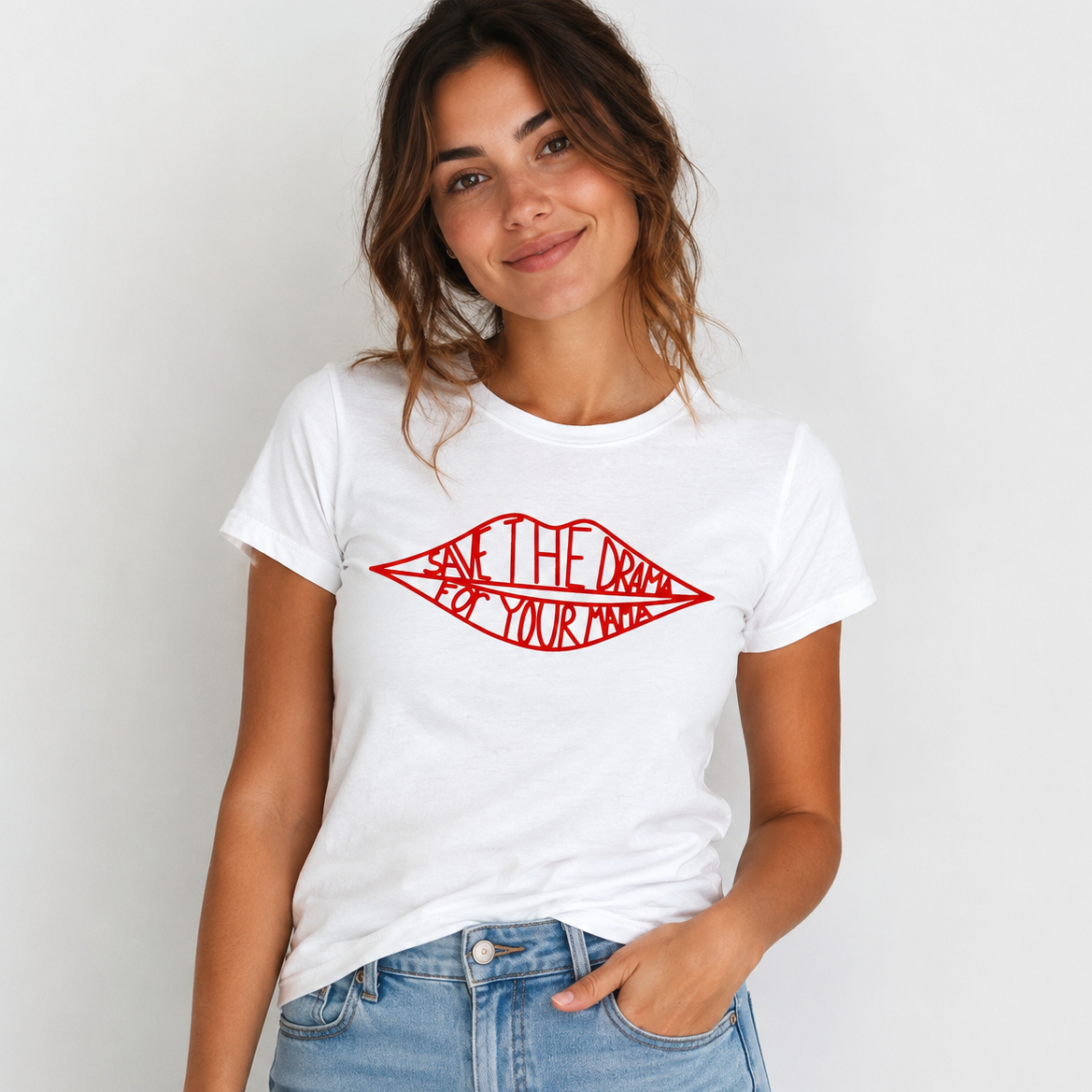 Save the Drama for Your Mama Baby Tee, Rachel Green Women's T-Shirts, Trendy Graphic Tee