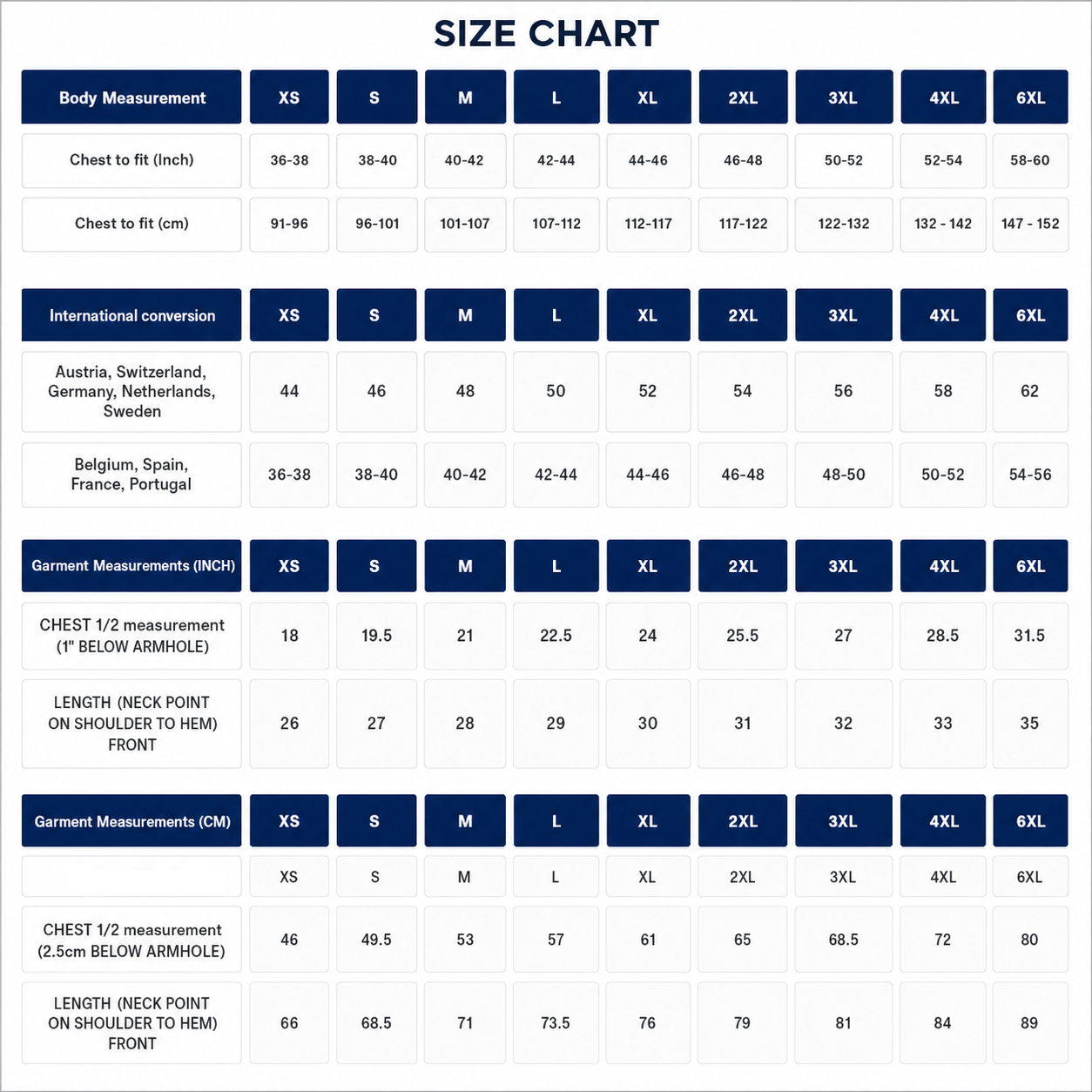 Size Chart