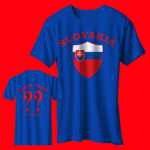 Personalised Slovakia Football Shirt with any Name & Number