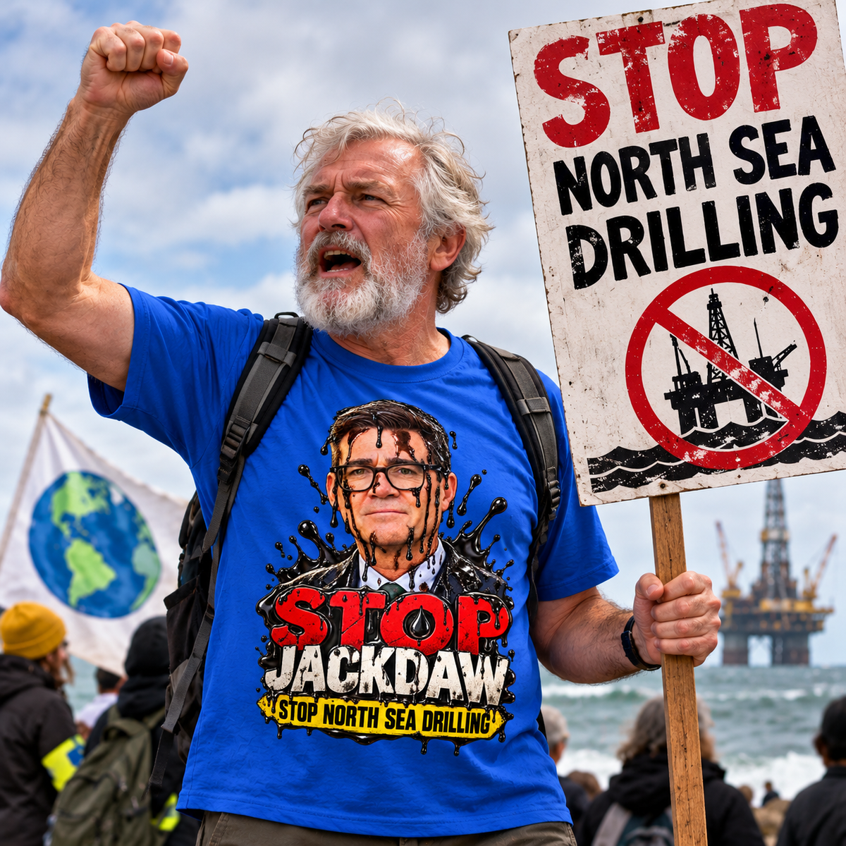 Stop Jackdaw Stop North Sea Drilling Andy Burnham T Shirt
