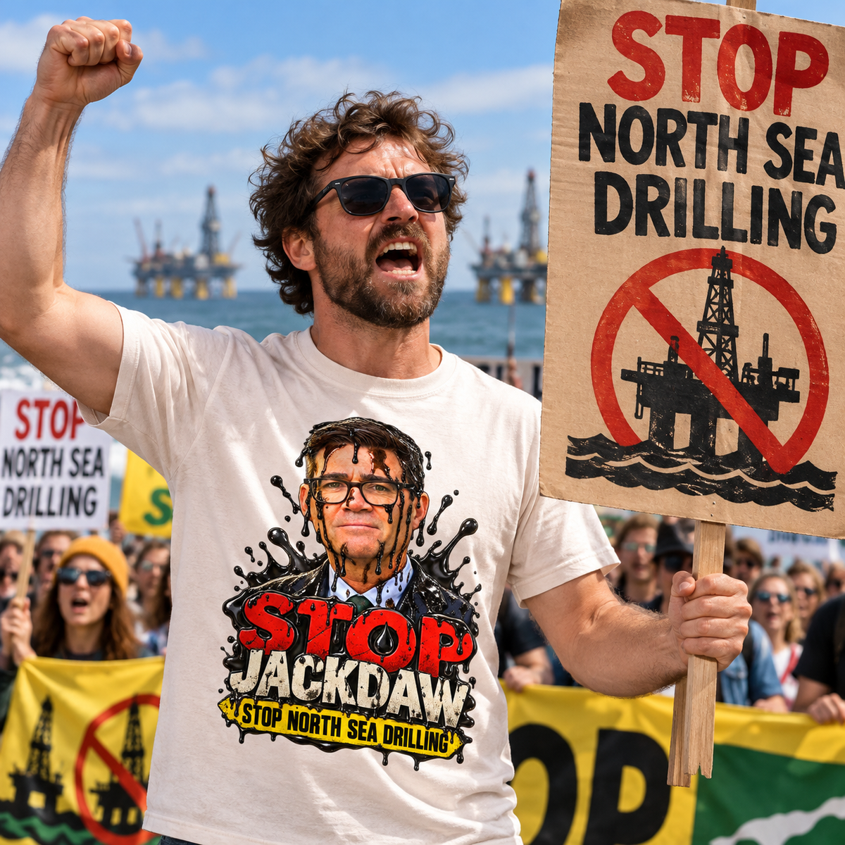 Stop Jackdaw Stop North Sea Drilling Andy Burnham T Shirt