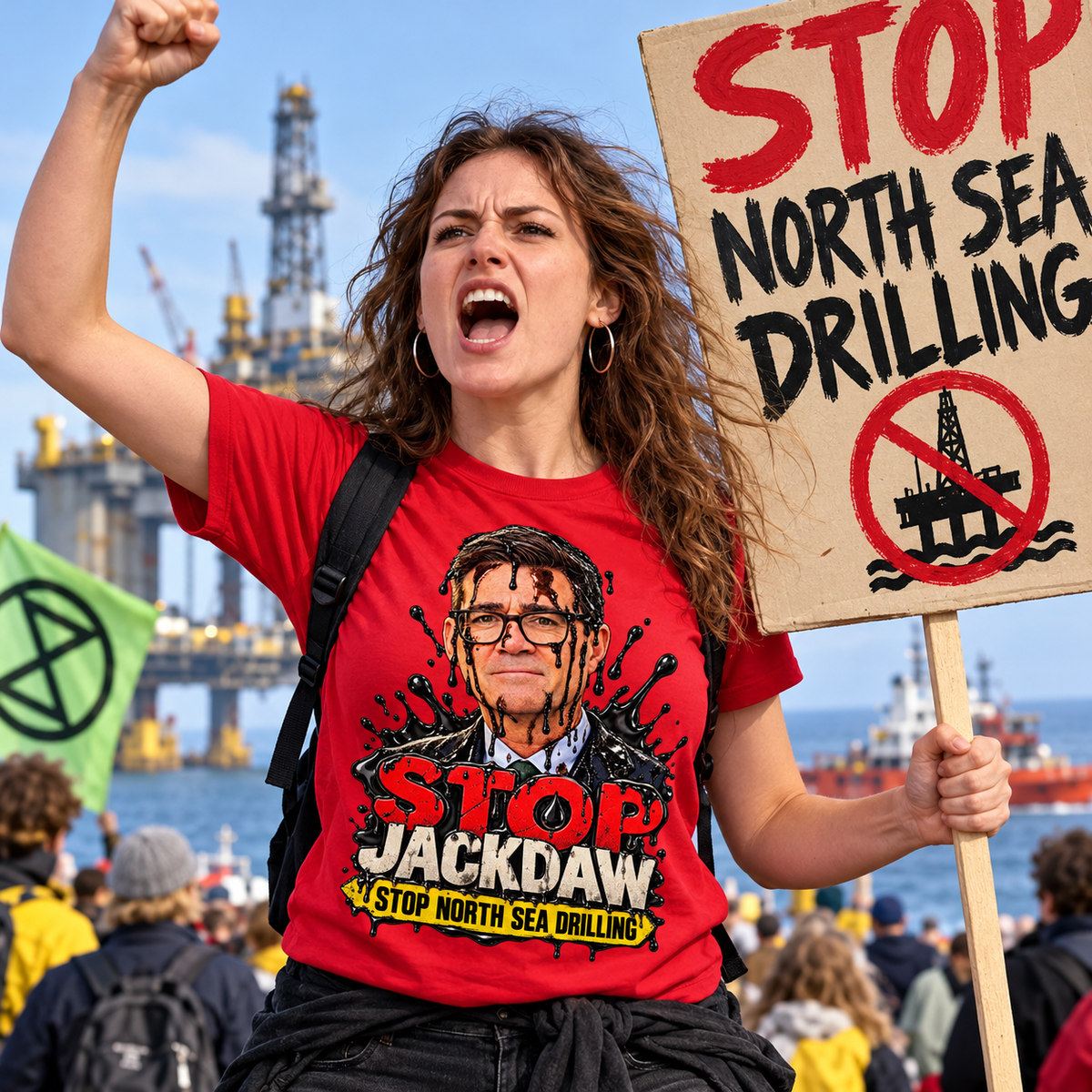 Stop Jackdaw Stop North Sea Drilling Andy Burnham T Shirt