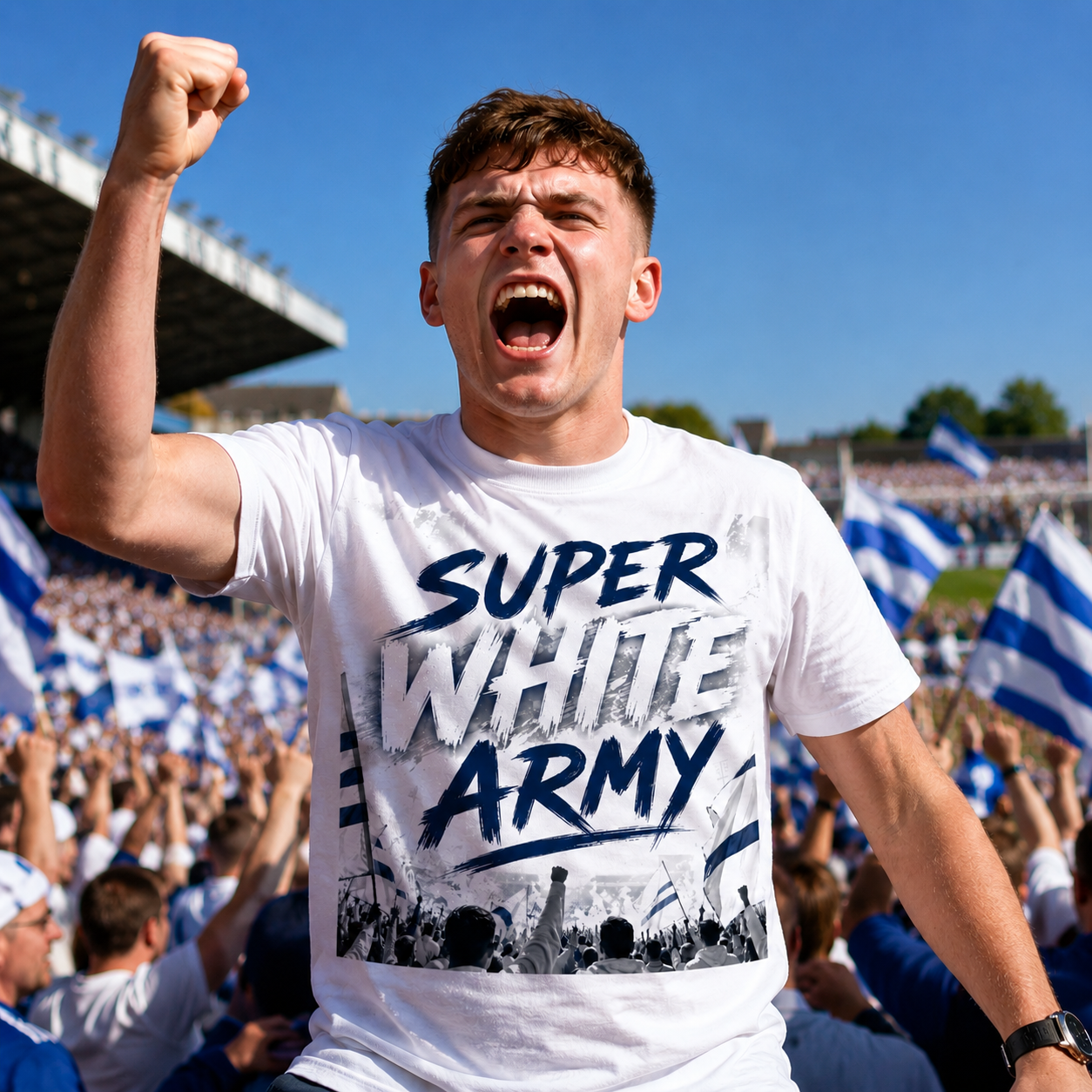 Super White Army Tranmere Football Shirt