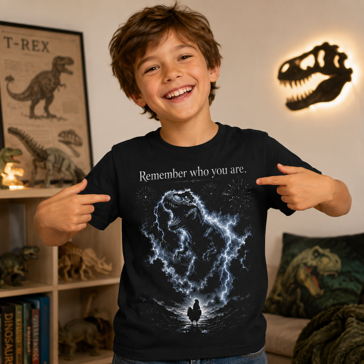 T-Rex Chicken Evolution Remember Who You Are T Shirt