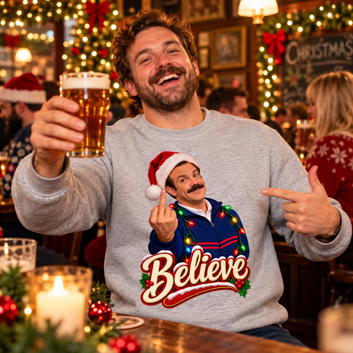 Ted Lasso Ugly Christmas Sweater Believe Ted Lasso Christmas Jumper