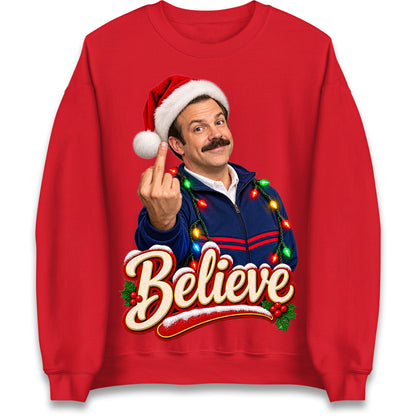 Ted Lasso Ugly Christmas Sweater Believe Ted Lasso Christmas Jumper