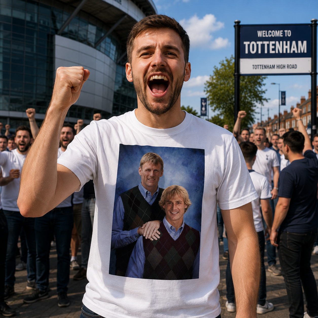 Teddy Sheringham Jurgen Klinsmann Step Brothers Style Tottenham Shirt