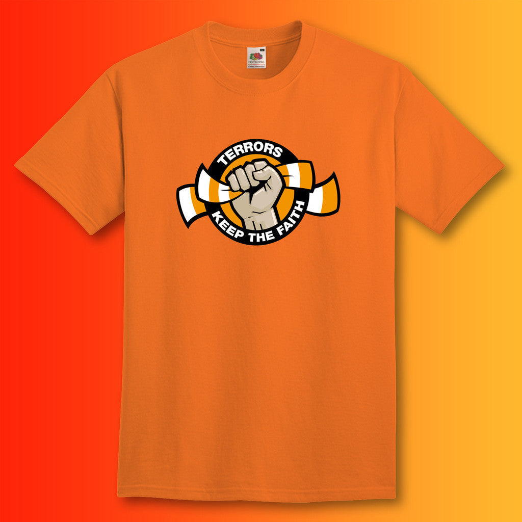 Terrors Shirt with Keep The Faith Design Orange